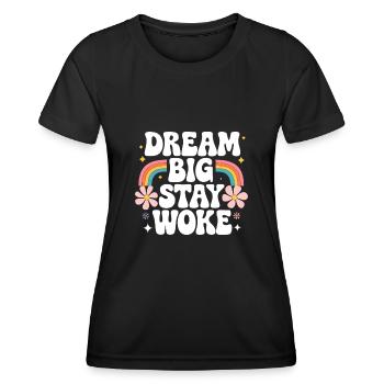 Réveillé - T-shirt sport Femme - noir - Devant - AI Model Female 172 light (172cm)
