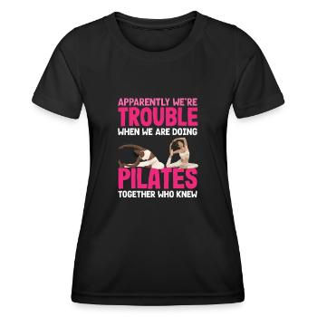Pilates Ensemble, nous sommes un problème - T-shirt sport Femme - noir - Devant - AI Model Female 172 light (172cm)