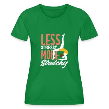 Pilates : moins de stress, plus de flexibilité - T-shirt sport Femme - vert - Devant - AI Model Female 172 dark (172cm)