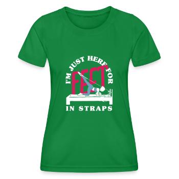 Pilates: Here For Feet In Straps - Women's Functional T-Shirt - kelly green - Front - AI Model Female 172 dark (172cm)