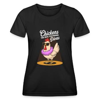 Poulets Poulets - T-shirt sport Femme - noir - Devant - AI Model Female 172 light (172cm)