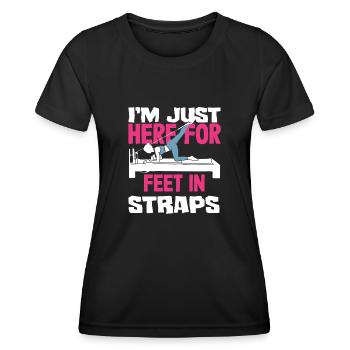 Pilates Here For Feet In Straps - Women's Functional T-Shirt - black - Front - AI Model Female 172 light (172cm)