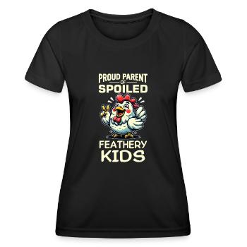 Poulets Poulets - T-shirt sport Femme - noir - Devant - AI Model Female 172 light (172cm)