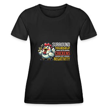 Poulets Poulets - T-shirt sport Femme - noir - Devant - AI Model Female 172 light (172cm)