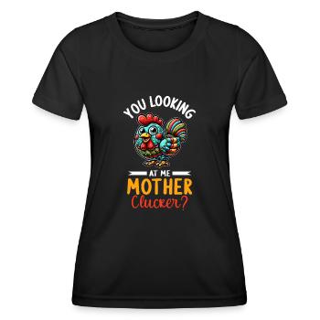 Poulets Poulets - T-shirt sport Femme - noir - Devant - AI Model Female 172 light (172cm)