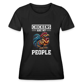 Poulets Poulets - T-shirt sport Femme - noir - Devant - AI Model Female 172 light (172cm)