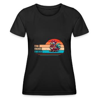 Poulets Poulets - T-shirt sport Femme - noir - Devant - AI Model Female 172 light (172cm)