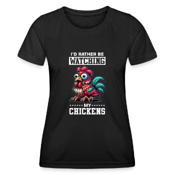 Poulets Poulets - T-shirt sport Femme - noir - Devant - AI Model Female 172 light (172cm)