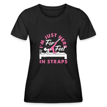 Pilates Je suis juste là pour les pieds dans les sangles - T-shirt sport Femme - noir - Devant - AI Model Female 172 light (172cm)
