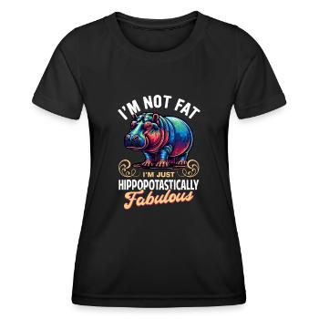 Nilpferd - Frauen Funktions-T-Shirt - Schwarz - Vorne - AI Model Female 172 light (172cm)