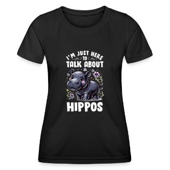 Nilpferd - Frauen Funktions-T-Shirt - Schwarz - Vorne - AI Model Female 172 light (172cm)