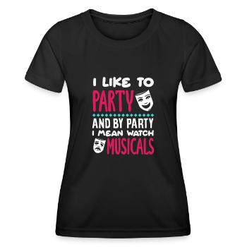 Citation de comédies musicales - T-shirt sport Femme - noir - Devant - AI Model Female 172 light (172cm)