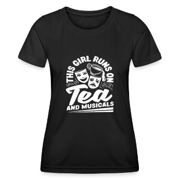 Ces filles adorent le thé et les comédies musicales - T-shirt sport Femme - noir - Devant - AI Model Female 172 light (172cm)