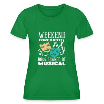 Musical Lover: Wochenende Prognose Musical - Frauen Funktions-T-Shirt - Kelly Green - Vorne - AI Model Female 172 dark (172cm)