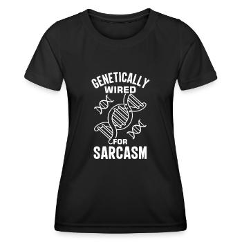 Test ADN génétique Crispr Microbiology - T-shirt sport Femme - noir - Devant - AI Model Female 172 light (172cm)
