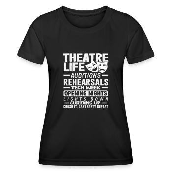 Musical Lover Théâtre Vie Rideau Levé - T-shirt sport Femme - noir - Devant - AI Model Female 172 light (172cm)