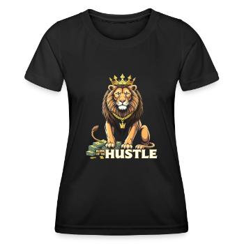 Hustle King – Lion Lion Winners & Movers & Shakers - T-shirt sport Femme - noir - Devant - AI Model Female 172 light (172cm)