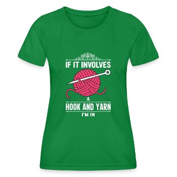 Häkeln - Frauen Funktions-T-Shirt - Kelly Green - Vorne - AI Model Female 172 dark (172cm)