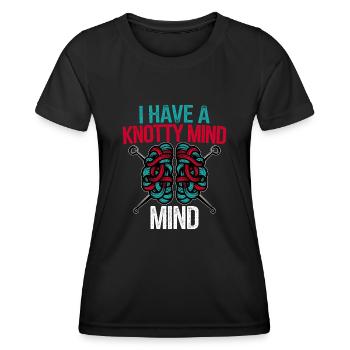 Häkeln - Frauen Funktions-T-Shirt - Schwarz - Vorne - AI Model Female 172 light (172cm)