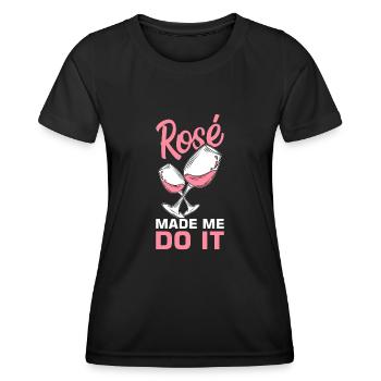 Wein Rosé - Frauen Funktions-T-Shirt - Schwarz - Vorne - AI Model Female 172 light (172cm)