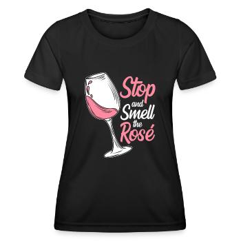 Wein Rosé - Frauen Funktions-T-Shirt - Schwarz - Vorne - AI Model Female 172 light (172cm)