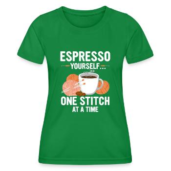 Häkeln - Frauen Funktions-T-Shirt - Kelly Green - Vorne - AI Model Female 172 dark (172cm)