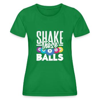 Joueur de bingo Secouez ces boules - T-shirt sport Femme - vert - Devant - AI Model Female 172 dark (172cm)