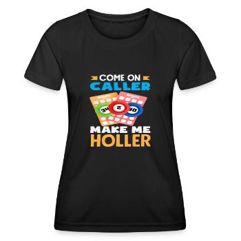 Joueur de bingo Venez appeler Laissez-moi applaudir - T-shirt sport Femme - noir - Devant - AI Model Female 172 light (172cm)