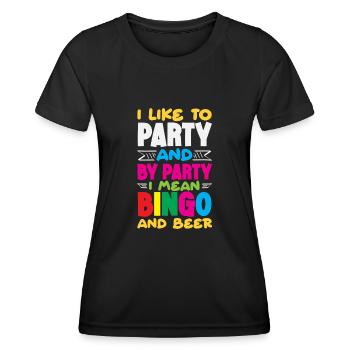 Ich Feier Und Mit Bingo Und Bier - Frauen Funktions-T-Shirt - Schwarz - Vorne - AI Model Female 172 light (172cm)