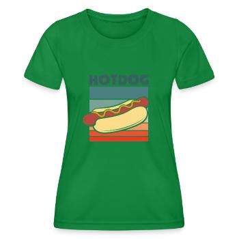 Amateur de hot-dogs design rétro - T-shirt sport Femme - vert - Devant - AI Model Female 172 dark (172cm)