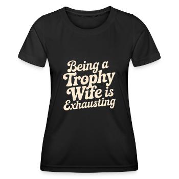 Ehefrau - Frauen Funktions-T-Shirt - Schwarz - Vorne - AI Model Female 172 light (172cm)