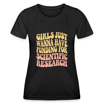 Les filles ne veulent que des fonds pour la science - T-shirt sport Femme - noir - Devant - AI Model Female 172 light (172cm)