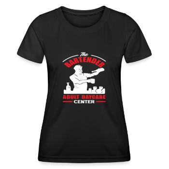Der Barkeeper Erwachsene Tagespflege Center - Frauen Funktions-T-Shirt - Schwarz - Vorne - AI Model Female 172 light (172cm)