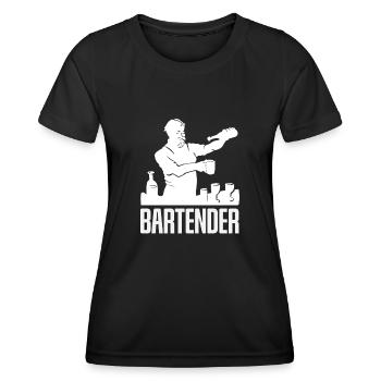 Barman Artful Silhouette Motif - T-shirt sport Femme - noir - Devant - AI Model Female 172 light (172cm)