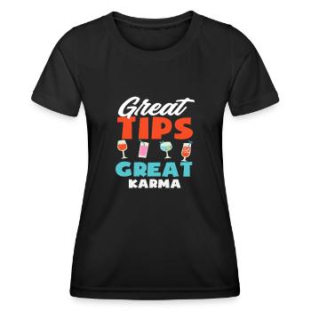 Bons conseils Excellent style de barman Karma - T-shirt sport Femme - noir - Devant - AI Model Female 172 light (172cm)