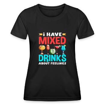 J’ai des sentiments mitigés à propos des barmans - T-shirt sport Femme - noir - Devant - AI Model Female 172 light (172cm)