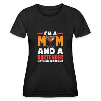 Je suis une maman et une barmaid - T-shirt sport Femme - noir - Devant - AI Model Female 172 light (172cm)