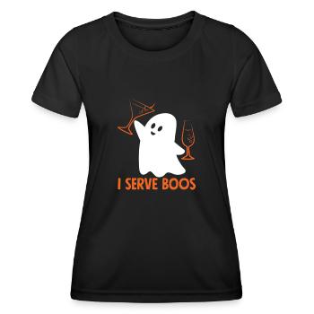 Un barman fantôme sert des huées - T-shirt sport Femme - noir - Devant - AI Model Female 172 light (172cm)
