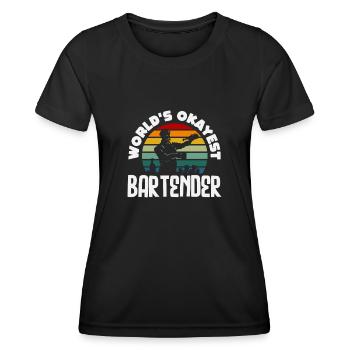 Le meilleur design de barman Okay au monde - T-shirt sport Femme - noir - Devant - AI Model Female 172 light (172cm)