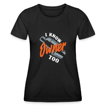 Barman Je connais aussi le propriétaire - T-shirt sport Femme - noir - Devant - AI Model Female 172 light (172cm)