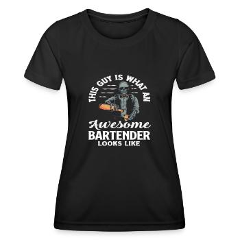 So Sieht Ein Toller Barkeeper Aus - Frauen Funktions-T-Shirt - Schwarz - Vorne - AI Model Female 172 light (172cm)
