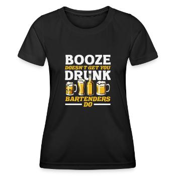 L’alcool ne vous rend pas ivres les barmans - T-shirt sport Femme - noir - Devant - AI Model Female 172 light (172cm)