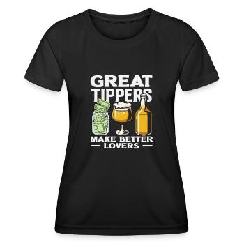 Barkeeper Großzügige Trinkgelder Liebhaber - Frauen Funktions-T-Shirt - Schwarz - Vorne - AI Model Female 172 light (172cm)