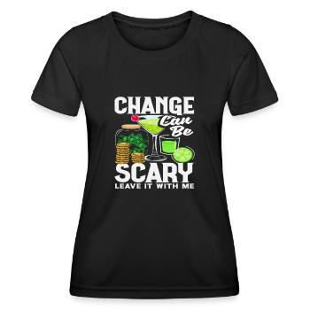 Le changement de barman peut faire peur - T-shirt sport Femme - noir - Devant - AI Model Female 172 light (172cm)