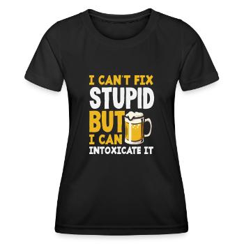 Le barman ne peut pas réparer bêtement, mais - T-shirt sport Femme - noir - Devant - AI Model Female 172 light (172cm)