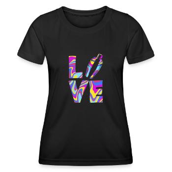 L’amour pour les barmans avec le design shaker - T-shirt sport Femme - noir - Devant - AI Model Female 172 light (172cm)