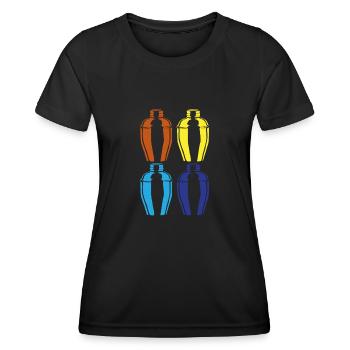 Art Shaker coloré pour les barmans - T-shirt sport Femme - noir - Devant - AI Model Female 172 light (172cm)