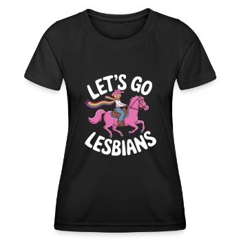 Let's Go Lesbians Lesbe Lesbisch - Frauen Funktions-T-Shirt - Schwarz - Vorne - AI Model Female 172 light (172cm)