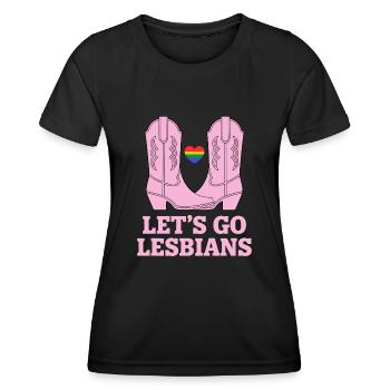 Let’s Go Lesbiennes Lesbienne - T-shirt sport Femme - noir - Devant - AI Model Female 172 light (172cm)