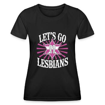 Let's Go Lesbians Lesbe Lesbisch - Frauen Funktions-T-Shirt - Schwarz - Vorne - AI Model Female 172 light (172cm)